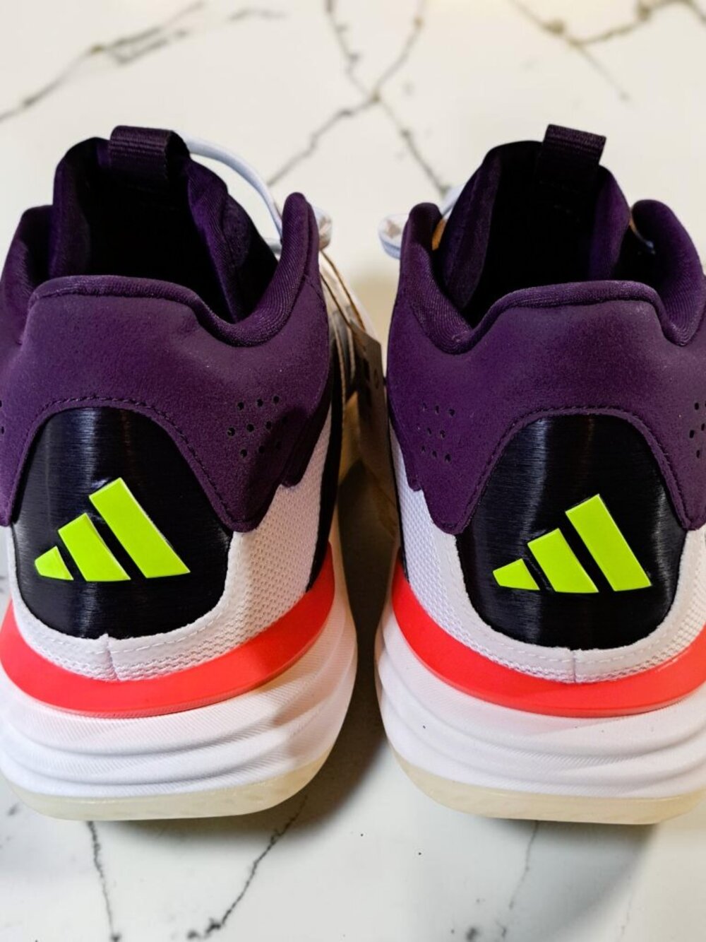 Adidas Men’s Court Stabil Indoor Shoes White Aurora/ Plum Size 11 (See Disc.) - Picture 10 of 14